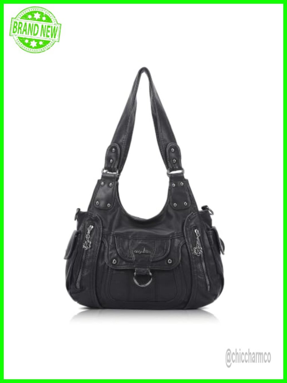 Vegan Leather Hobo Shoulder Bag Adjustable Strap Crossbody Satchel Tote
